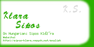 klara sipos business card